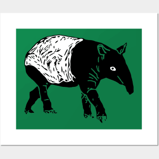 Malayan Tapir | Asian Tapir | Asian Wildlife | Malaysian Rainforest Wildlife | Southeast Asia Posters and Art